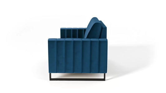 Sofa LOFT 2os. metalowe nogi granatowa