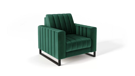 Fotel LOFT velvet zieleń metalowe nogi