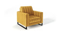 Fotel LOFT velvet musztardowy czarne nogi metal