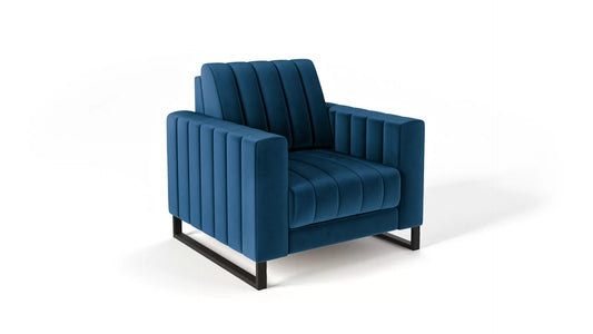 Fotel LOFT velvet granat metalowe nogi