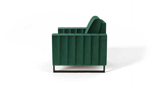 Fotel LOFT velvet zieleń metalowe nogi