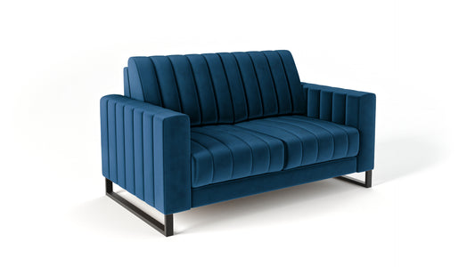Sofa LOFT 2os. metalowe nogi granatowa