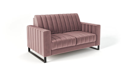 Sofa LOFT 2os. metalowe nogi pudrowy róż