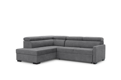 Narożnik Taremo z funkcją spania lewostronny szary