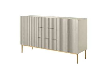 Komoda Nicole cashmere szuflady złote nóżki