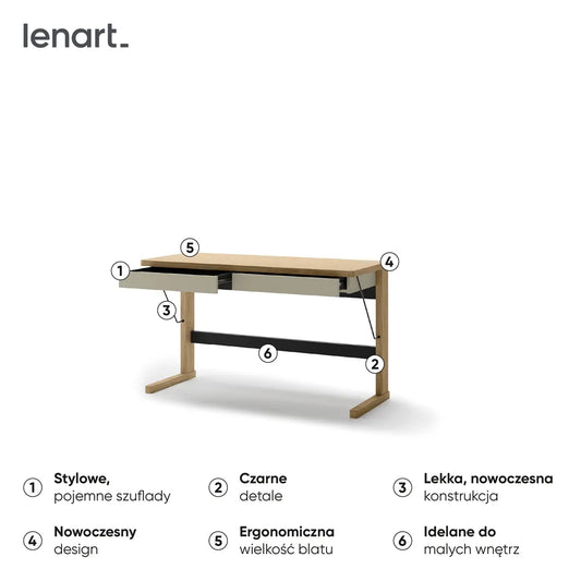 Biurko Ollie 06 dąb olejowany
