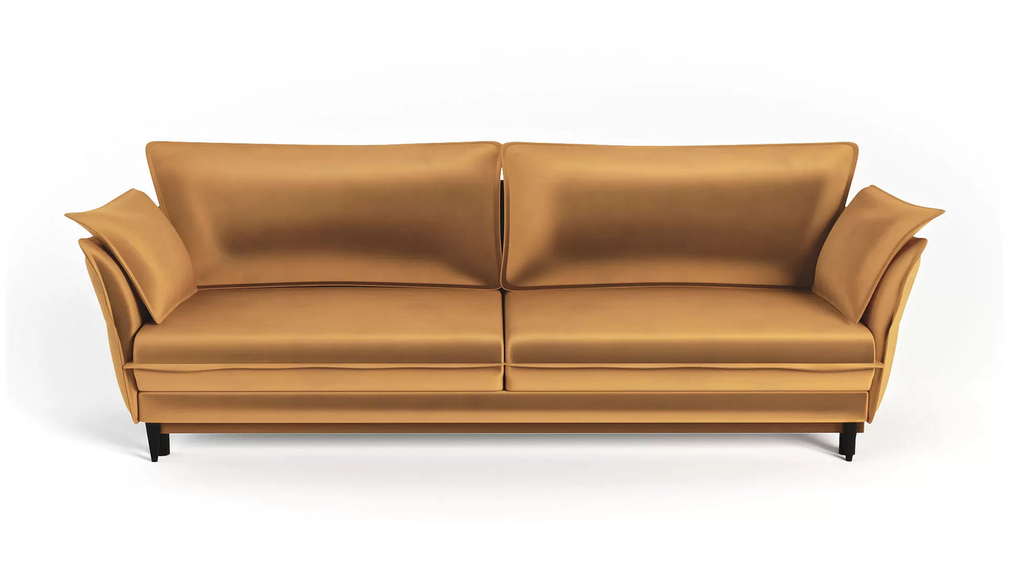 Sofa Optimus velvet musztardowa nowoczesny