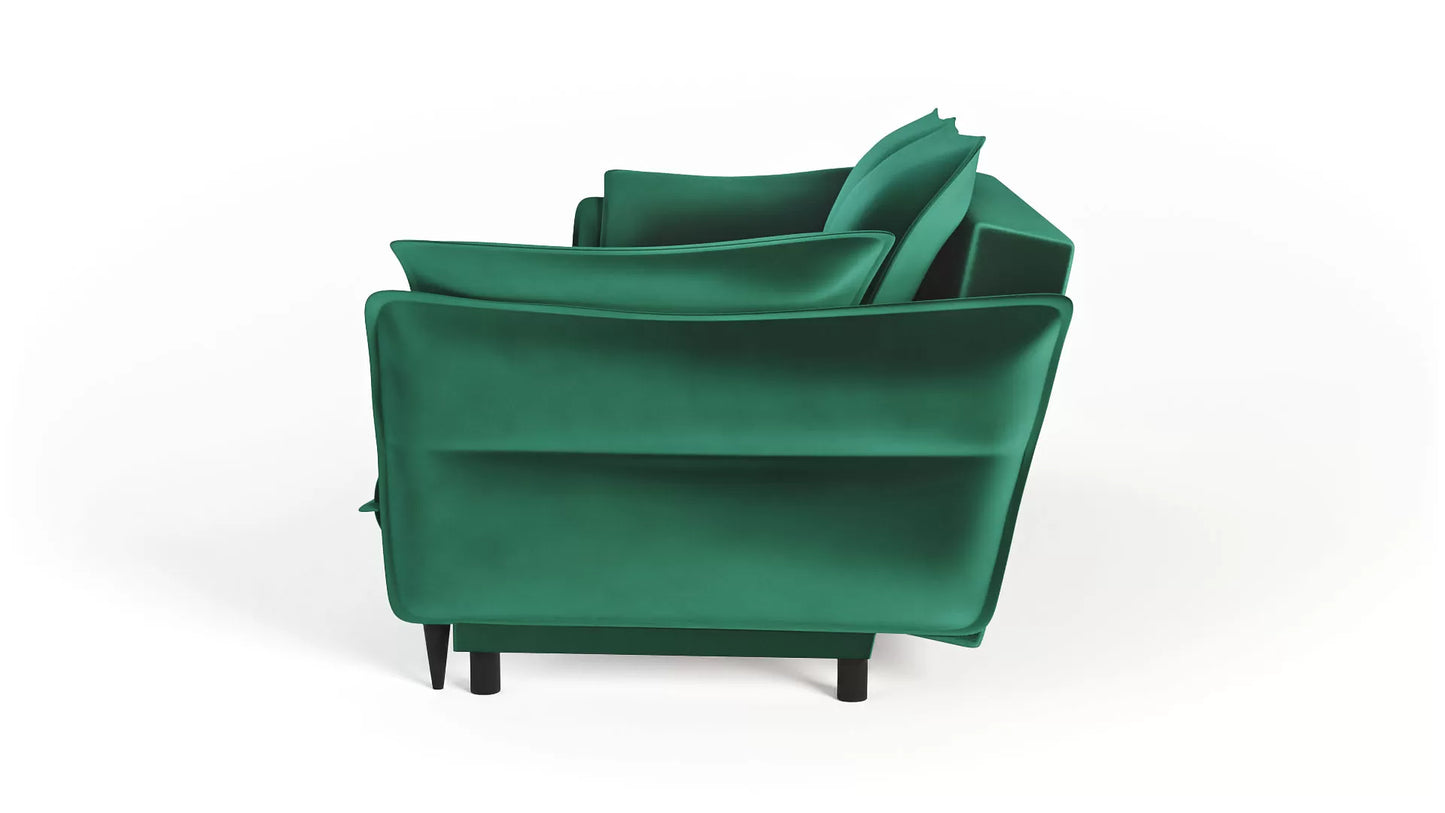 Sofa Optimus velvet zielona nowoczesny