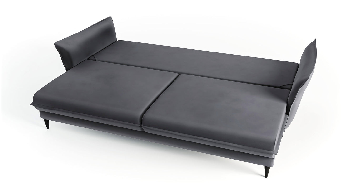 Sofa Optimus velvet szary nowoczesny
