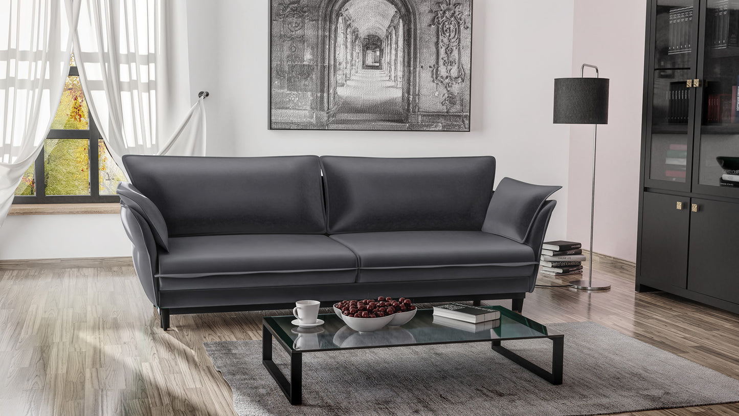 Sofa Optimus velvet szary nowoczesny