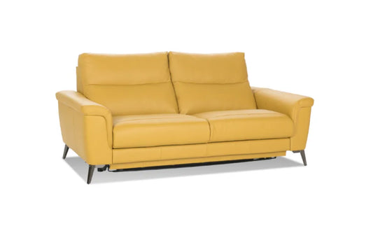 Sofa Verbena zółta skórzana stelaż włoski