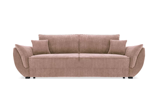 Sofa Marlin pudrowy róż rozkładana sztruks