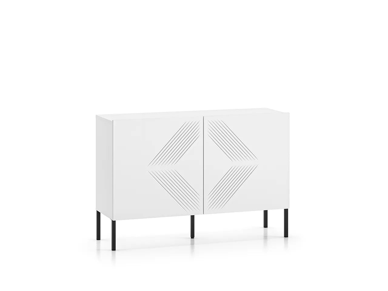 Komoda Clearing dwudrzwiowa biała czarne złote