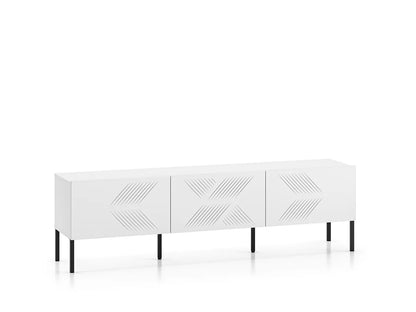 Szafka RTV Clearing biała metalowa czarne nóżki