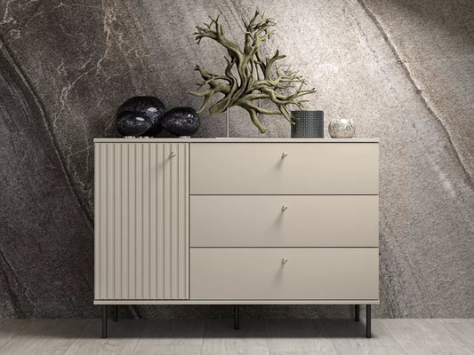 Komoda Sophie nowoczesna lamele cashmere