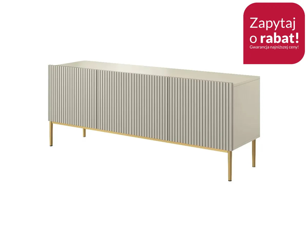 Szafka RTV Nicole cashmere frez złote nóżki
