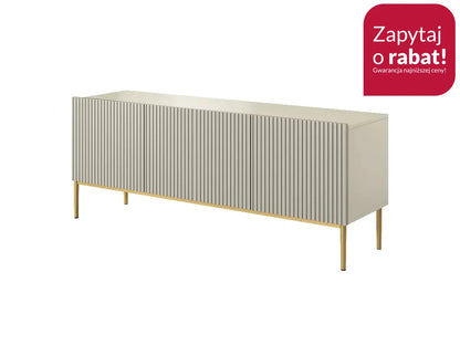 Szafka RTV Nicole cashmere frez złote nóżki