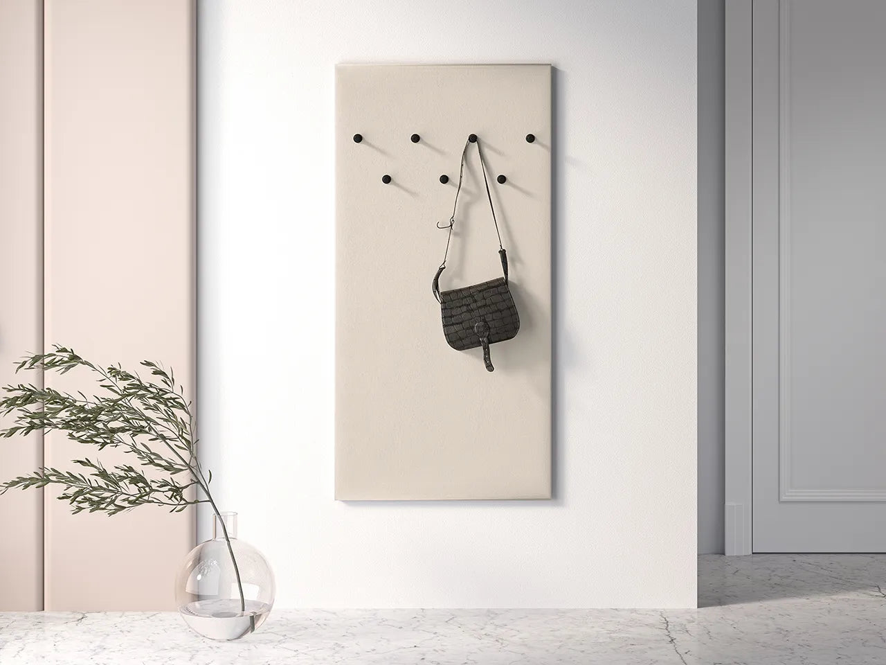 Wieszak Sophie panel ścienny tapicerowany cashmere