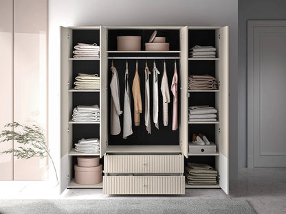 Szafa Sophie czterodrzwiowa nowoczesna kaszmir lustro