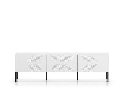 Szafka RTV Clearing biała metalowa czarne nóżki