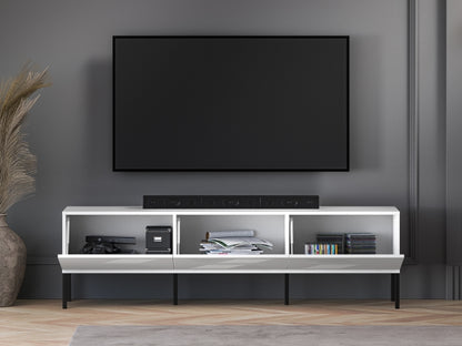 Szafka RTV Clearing biała metalowa czarne nóżki