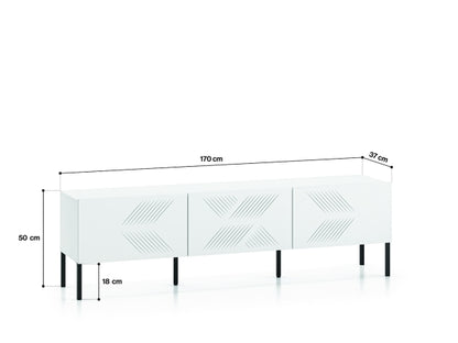 Szafka RTV Clearing biała metalowa czarne nóżki