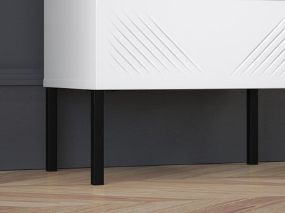 Szafka nocna Clearing biały mat nózki metalowe czarne