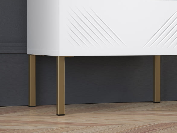 Szafka nocna Clearing biały mat nózki metalowe złote