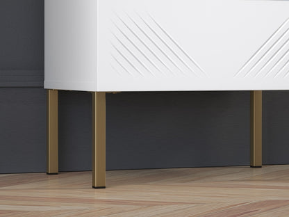 Szafka nocna Clearing biały mat nózki metalowe złote