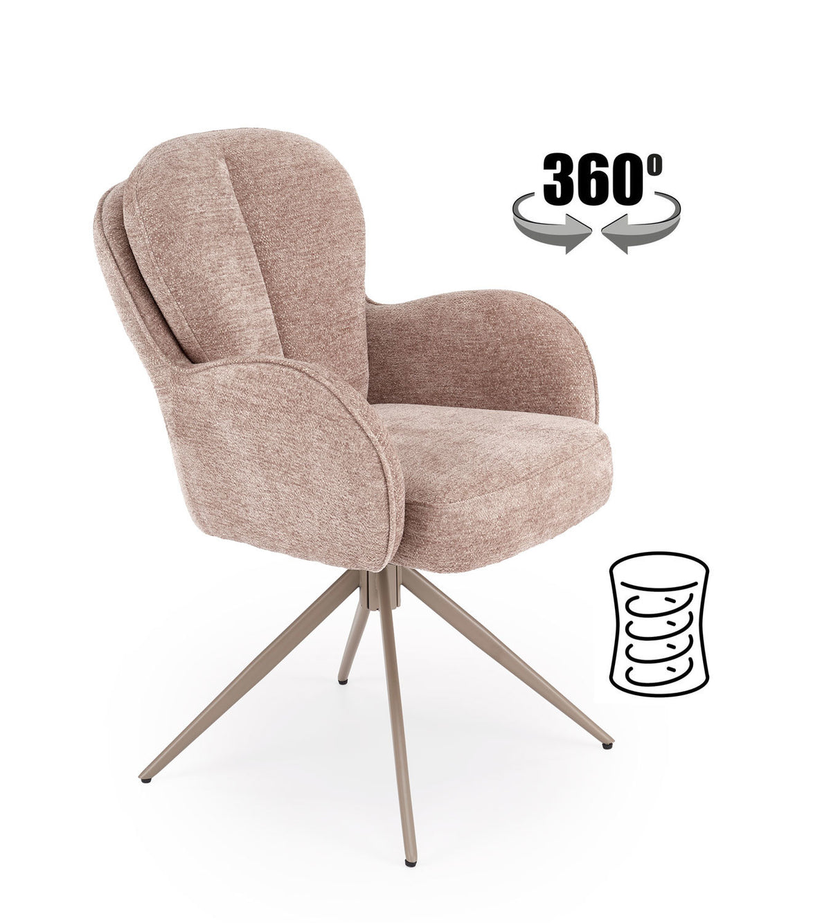 Krzesło K592 CS ciemne beżowe/obrotowe