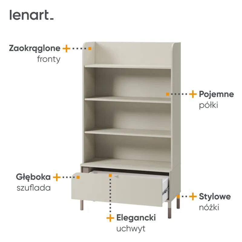 Regał Harmony kaszmirowy  szuflada