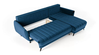 Narożnik Roy granatowy prawy nóżki metal