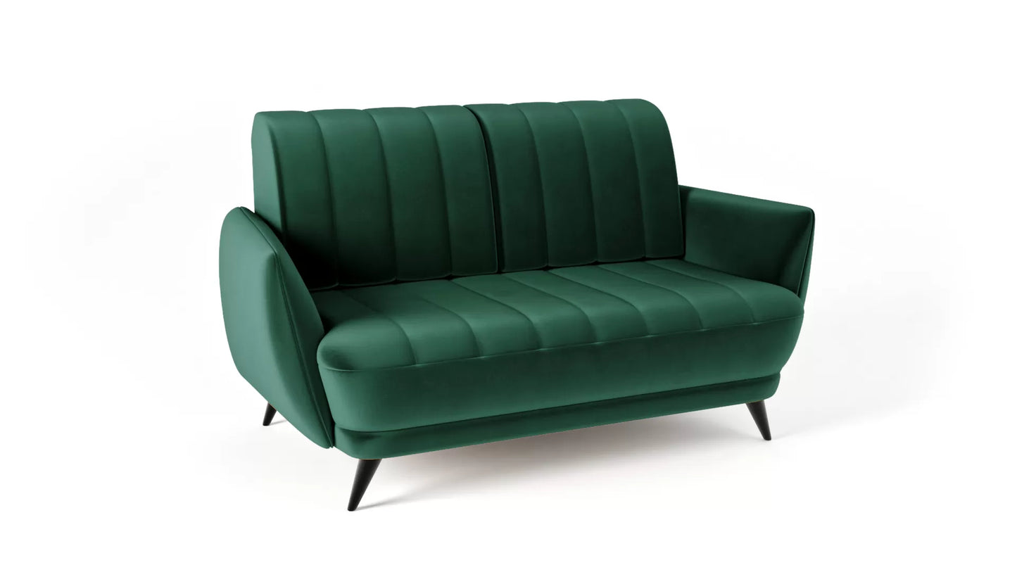 Sofa Roy pikowana zielona velvet