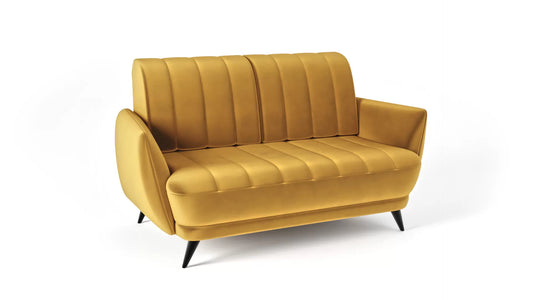 Sofa Roy velvet pikowana musztardowa
