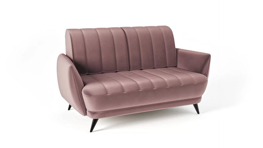 Sofa Roy pudrowy róż nowoczesna metal