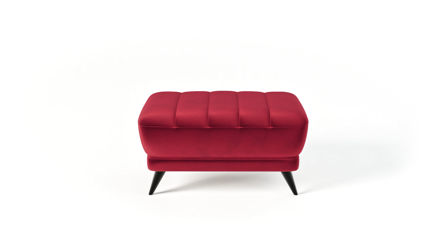 Puf Roy czerwony velvet