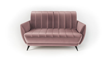 Sofa Roy pudrowy róż nowoczesna metal