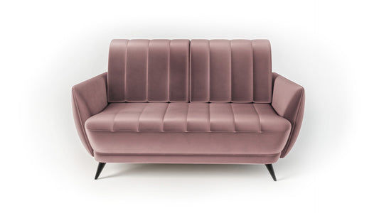Sofa Roy pudrowy róż nowoczesna metal