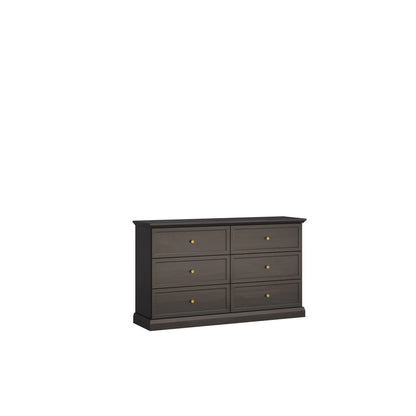 Komoda Lucca Black K6S klasyczna czarna szuflady