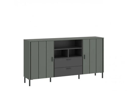 Komoda Shirley szarozielona szuflady nowoczesna