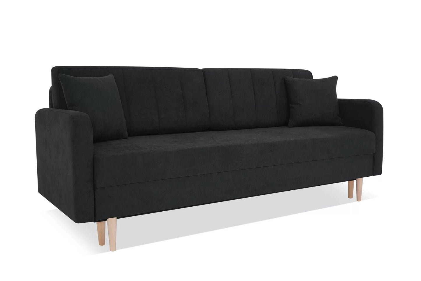 Sofa Spark antracyt dzianina nowoczesny nóżki drewniane