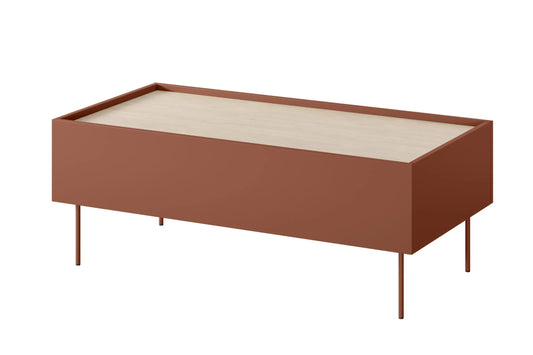 Stolik kawowy Desin 120 ceramid red czerwień dąb