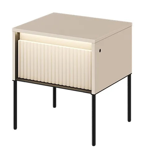 Stolik nocny Trend frezowany nowoczesny beż