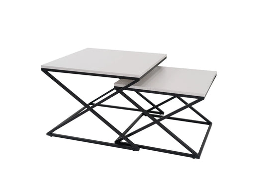 Zestaw stolików kawowych Altea komplet cashmere metalowe nogi