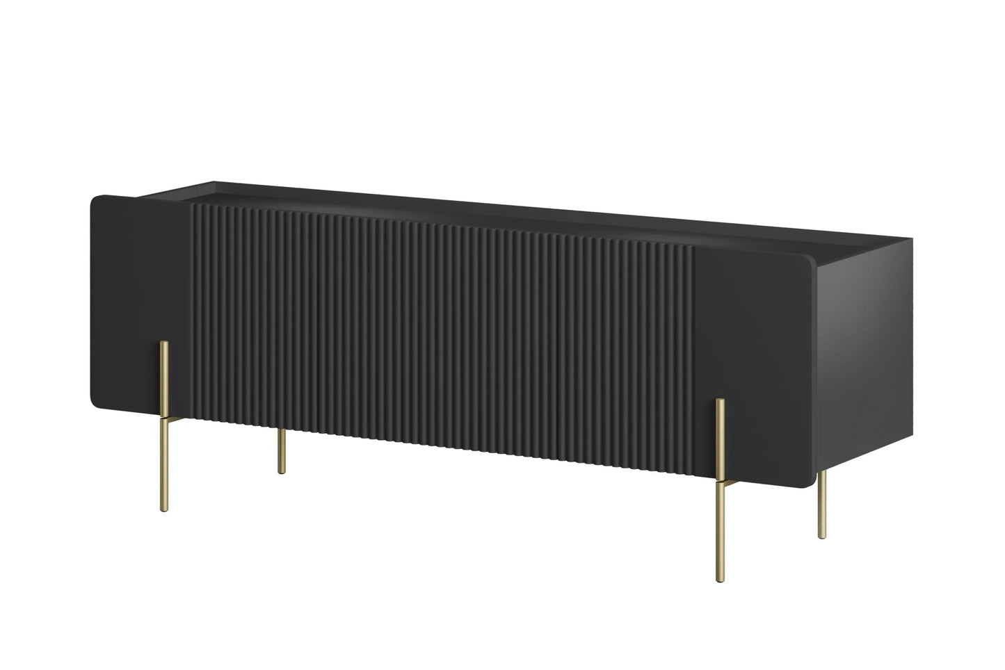 Szafka RTV Malmi 150 czarna złote nóżki