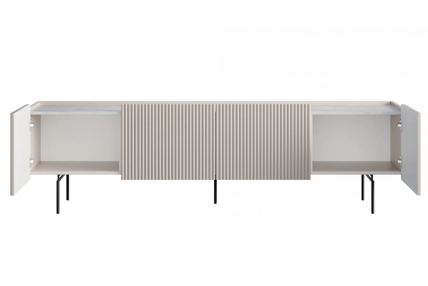 Szafka RTV Malmi 200 cashmere czarne nóżki