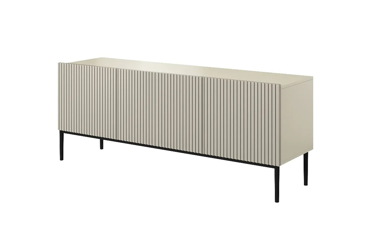 Szafka RTV Nicole cashmere frez czarne nóżki