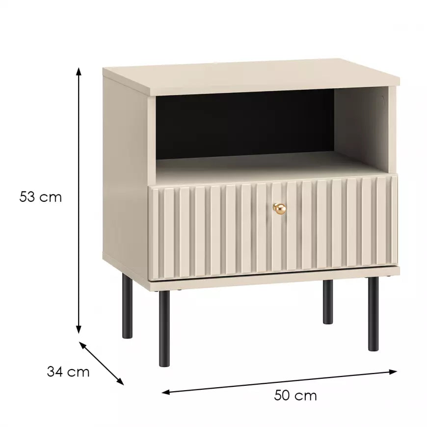 Szafka nocna Sophie na czarnych nóżkach cashmere