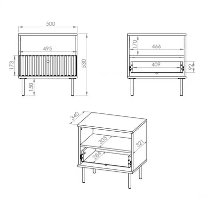 Szafka nocna Sophie na czarnych nóżkach cashmere