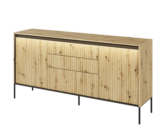 Komoda Trend długa z oświetleniem dąb artisan